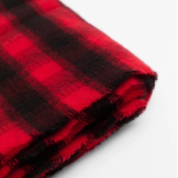 Zara Soft Plaid Frayed Edge Blanket Scarf - Picture 4 of 4